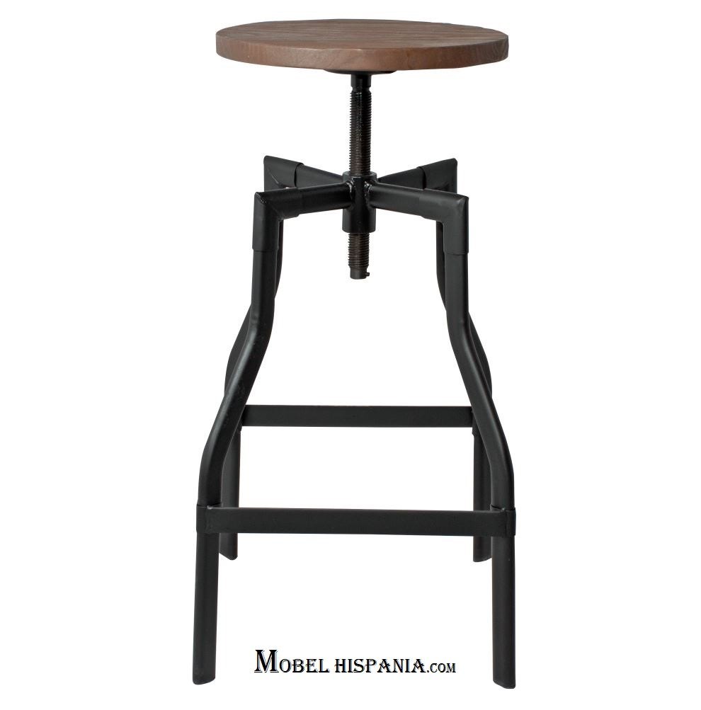 STONER Taburete negro madera