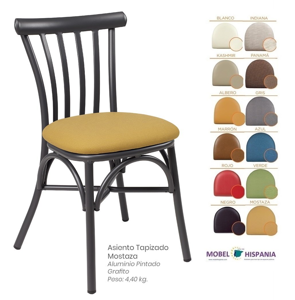 164 silla aluminio negro asiento madera 13 2