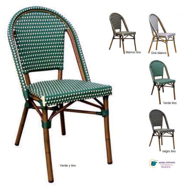 6363 silla aluminio teka asiento verde lino 2