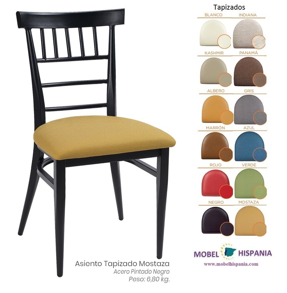 152 Silla blanco Tapizado Azul 04 1