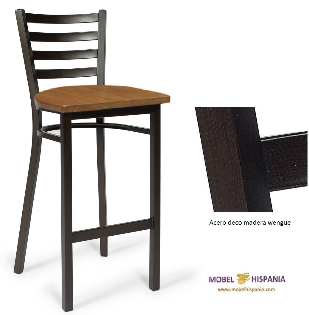 america taburete acero deco wengue madera