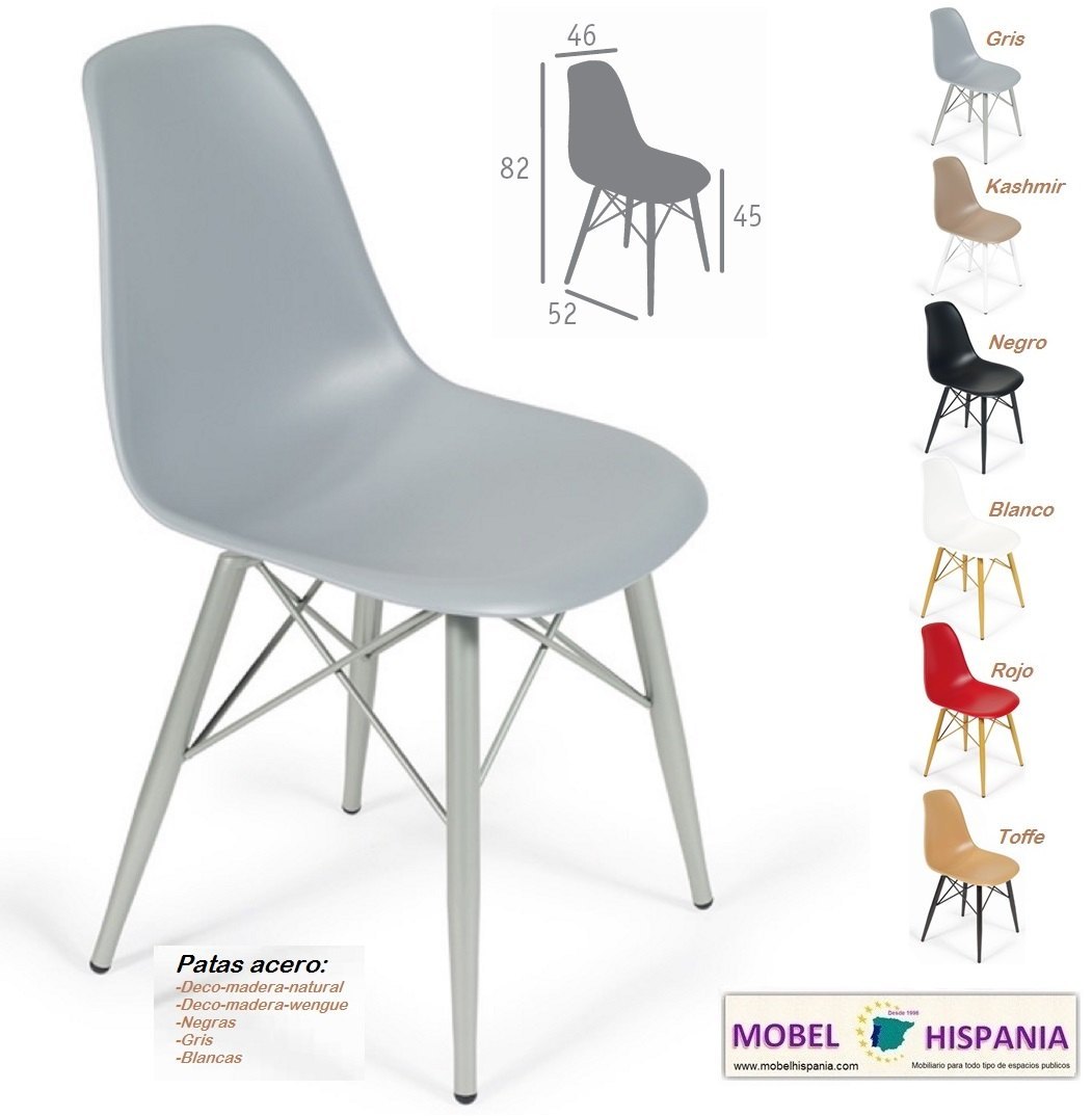 picasso silla acero gris pvc gris 1