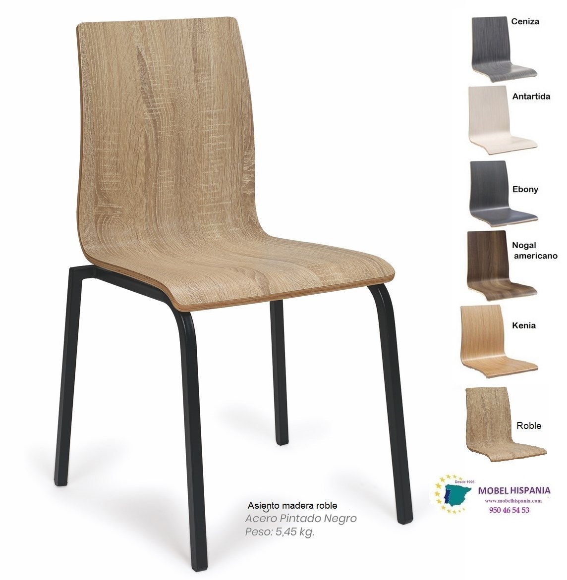 292 silla metal negro asiento nogal 02 1