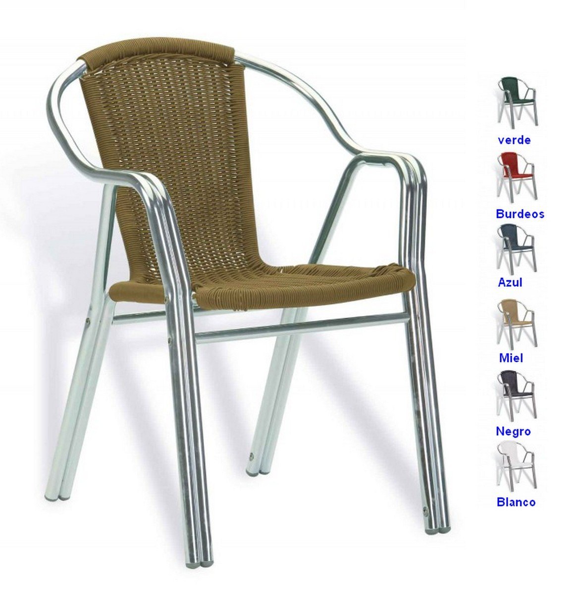 doble tubo Sillon terraza aluminio verde mobel hispania 02