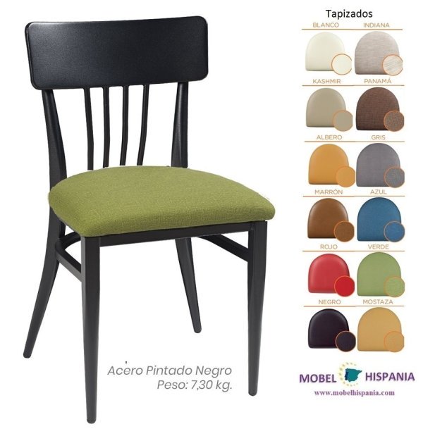 151 Silla Negro Tapizado azul 05 1