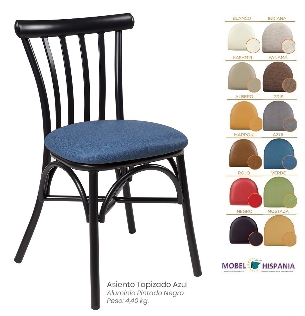 164 Silla Negro Asiento Tapizado Verde 04 1