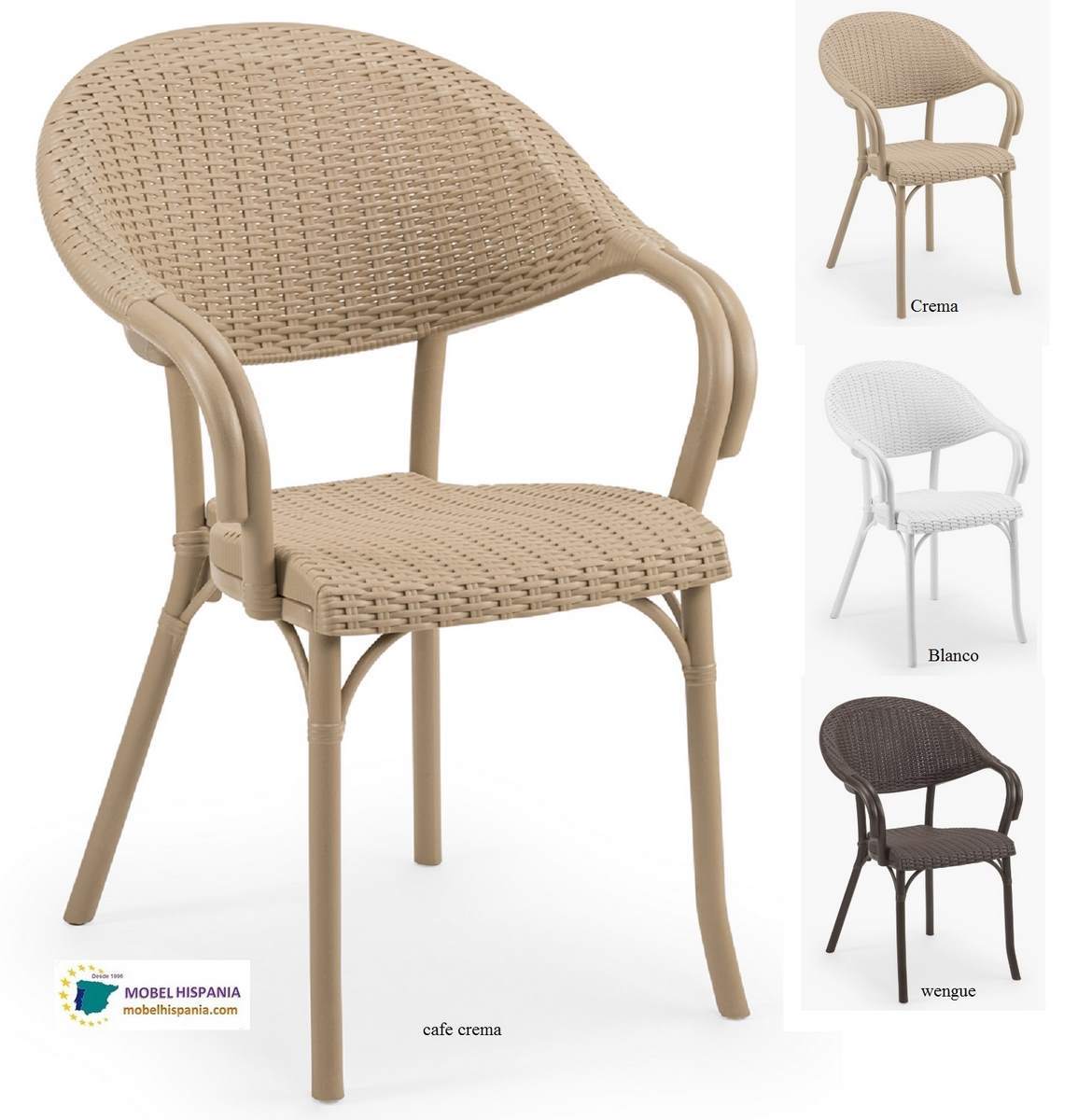 2126 sillon plastico cafe