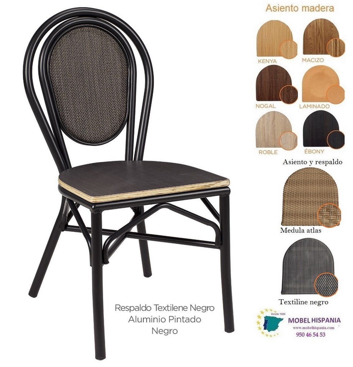 8034 silla negro respaldo negro asiento tapizado negro 09