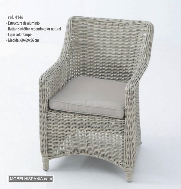 4146 sillon aluminio rattan