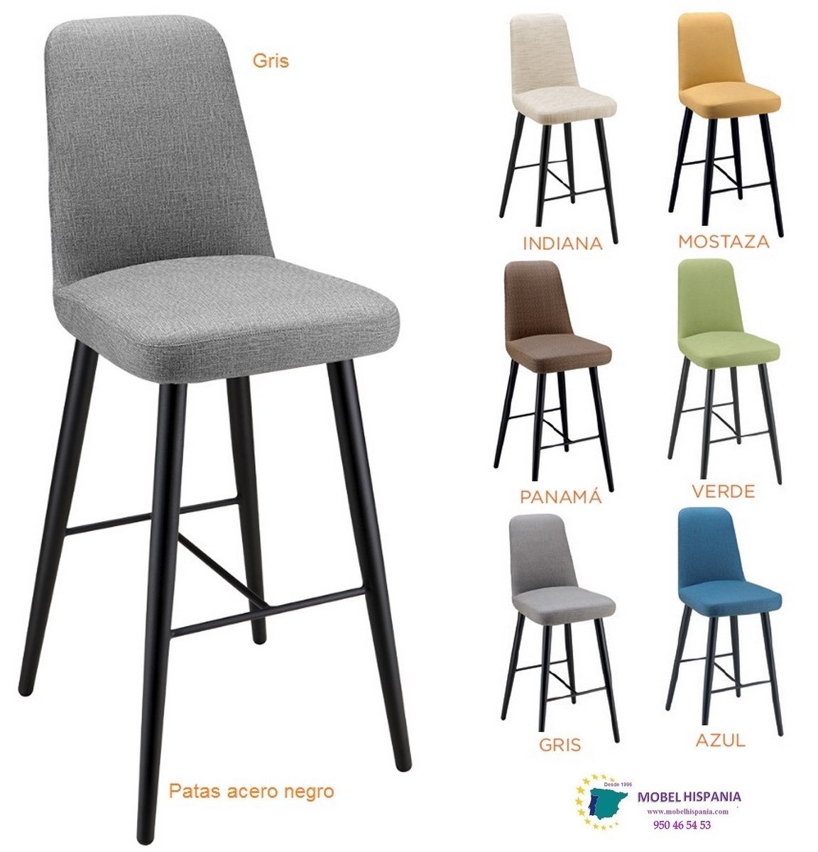 RB6630 Silla metalica negra gris 04