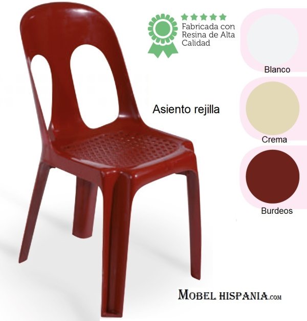 SIRT226 silla resina burdeos 1
