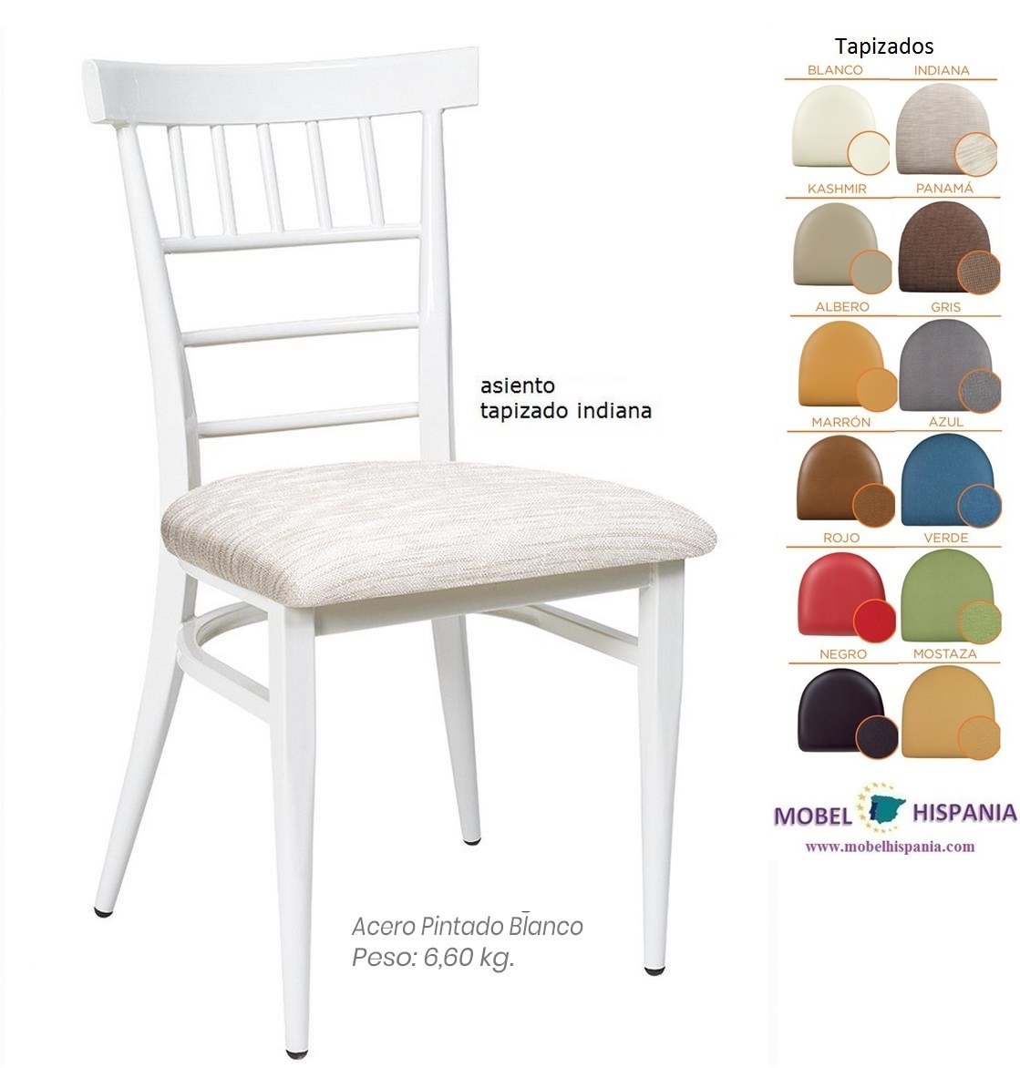 152 Silla blanco Tapizado Azul 03 1