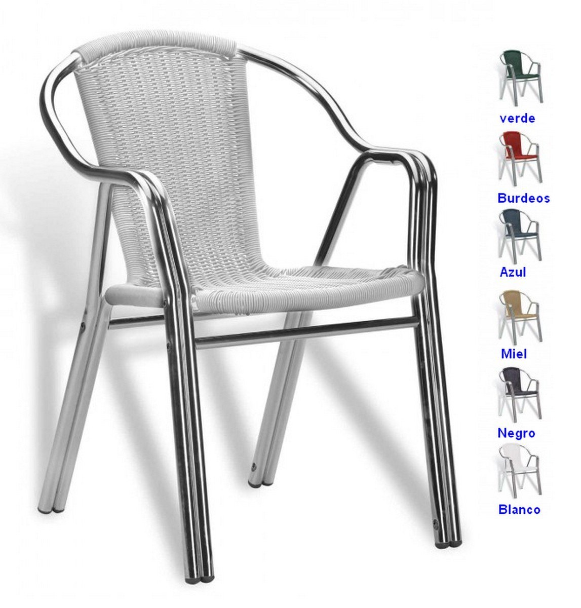 doble tubo Sillon terraza aluminio verde mobel hispania 04