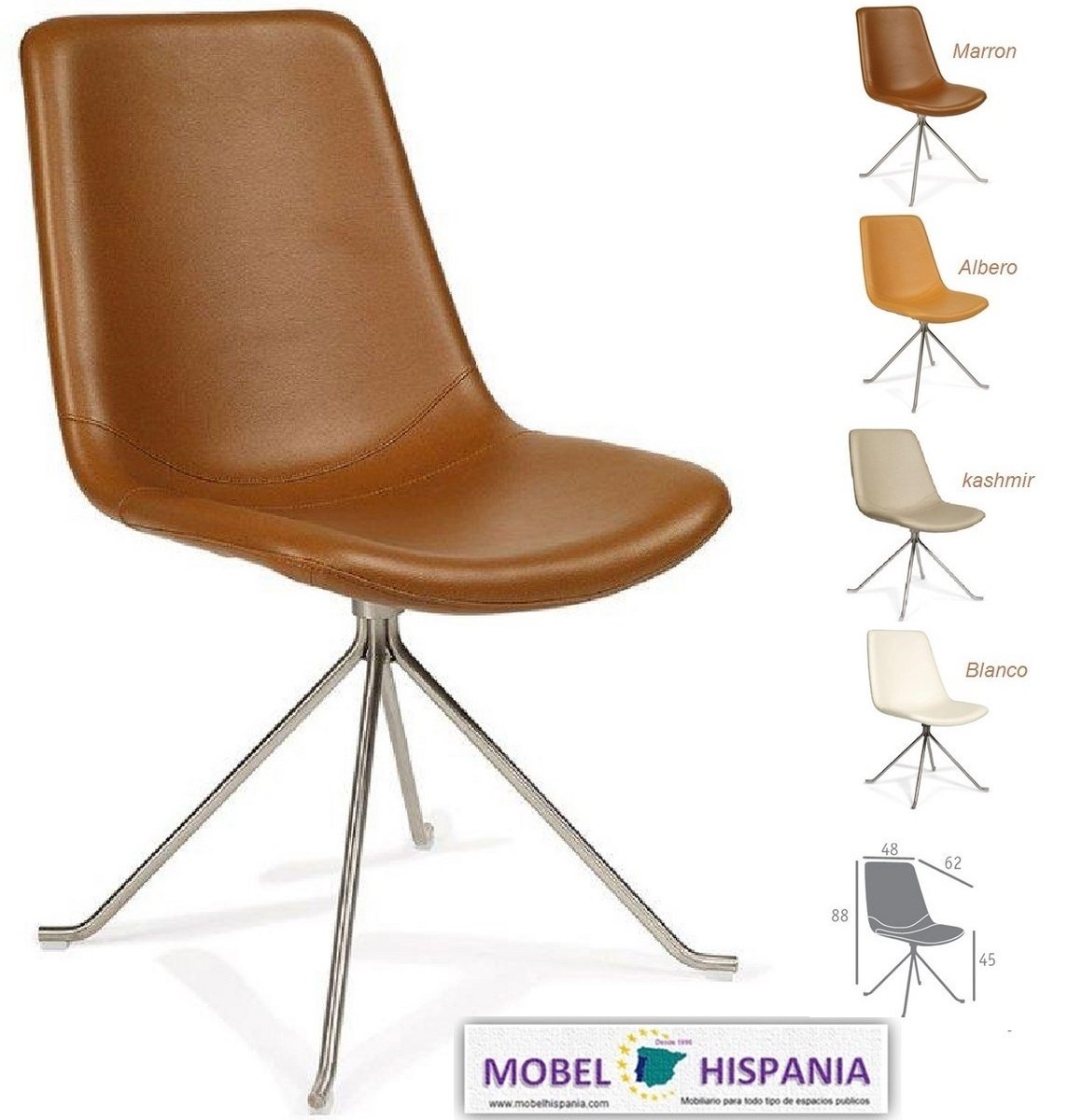 6620 silla cromado marron 11