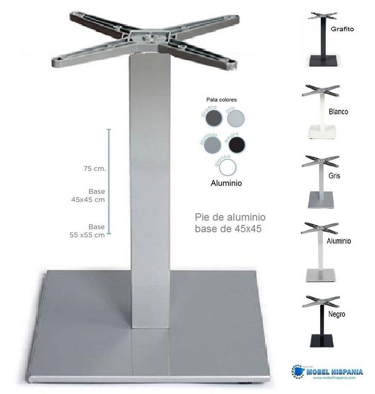 9866 Pie aluminio gris