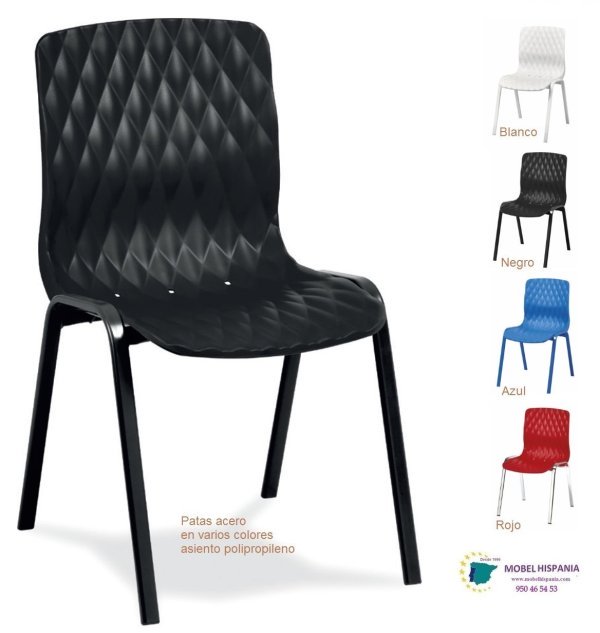 1208 Silla metal plastico negro 3