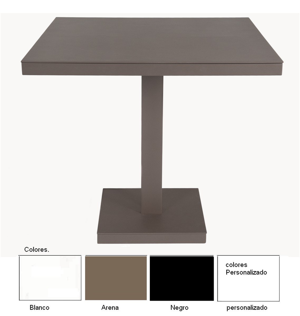 barcino mesa aluminio pie central arena