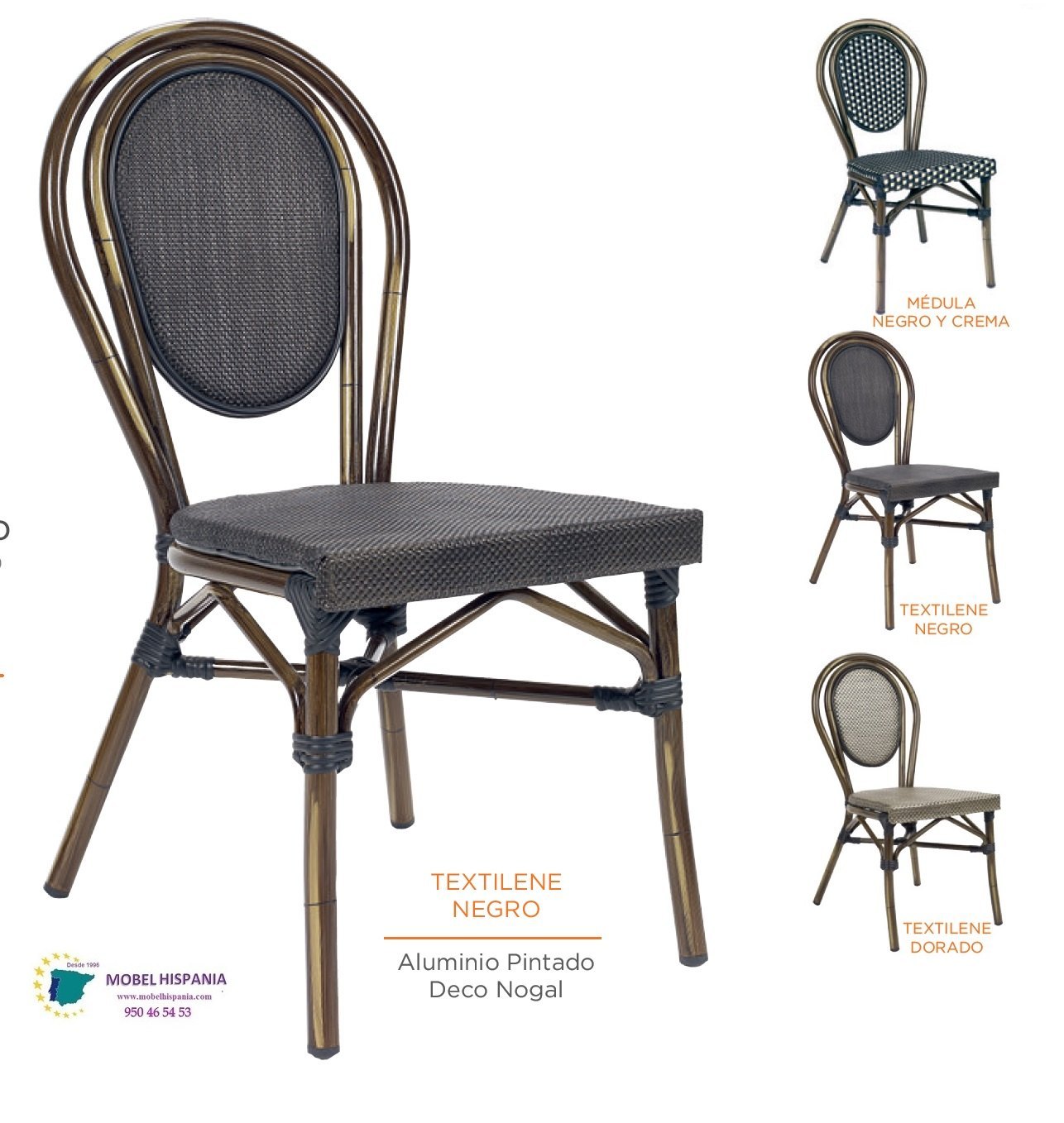 8030 silla aluminio nogal textilene dorado 03