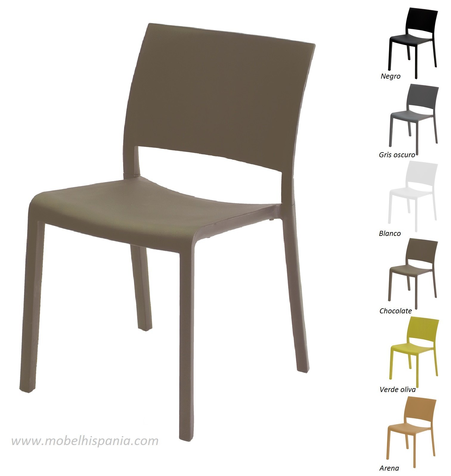 Fiona negra silla apilable mobelhispania 03 1