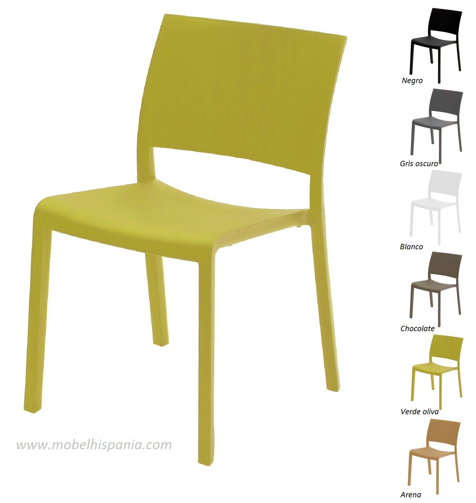 Fiona negra silla apilable mobelhispania 05 1