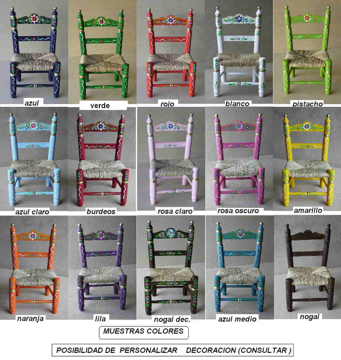 trianilla silla sevillana verde decorada 03