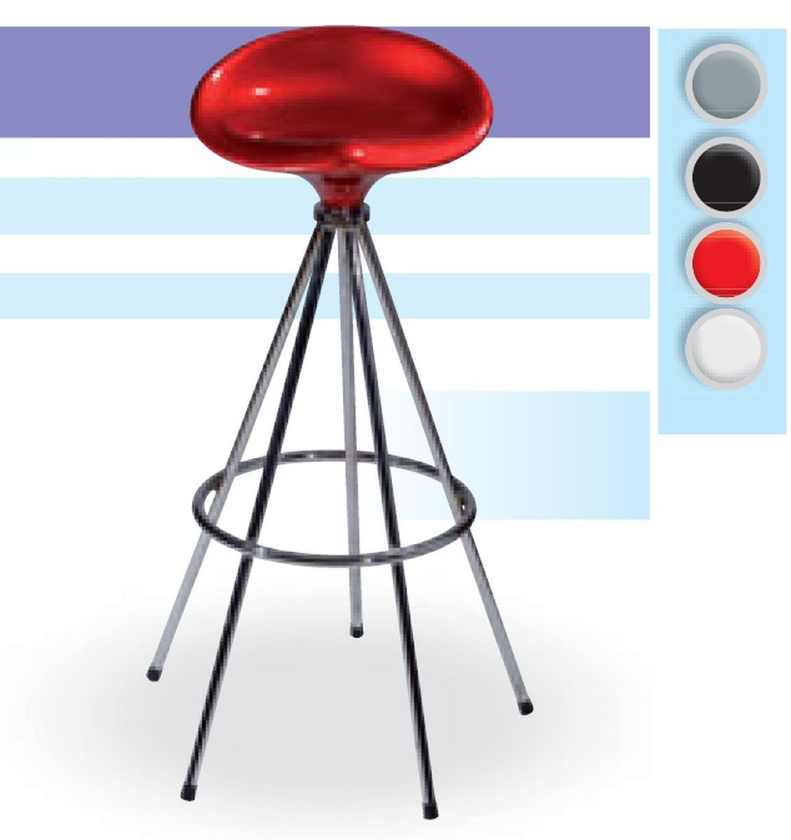 canada_rojo_taburete_cromado_ canada rojo taburete cromado