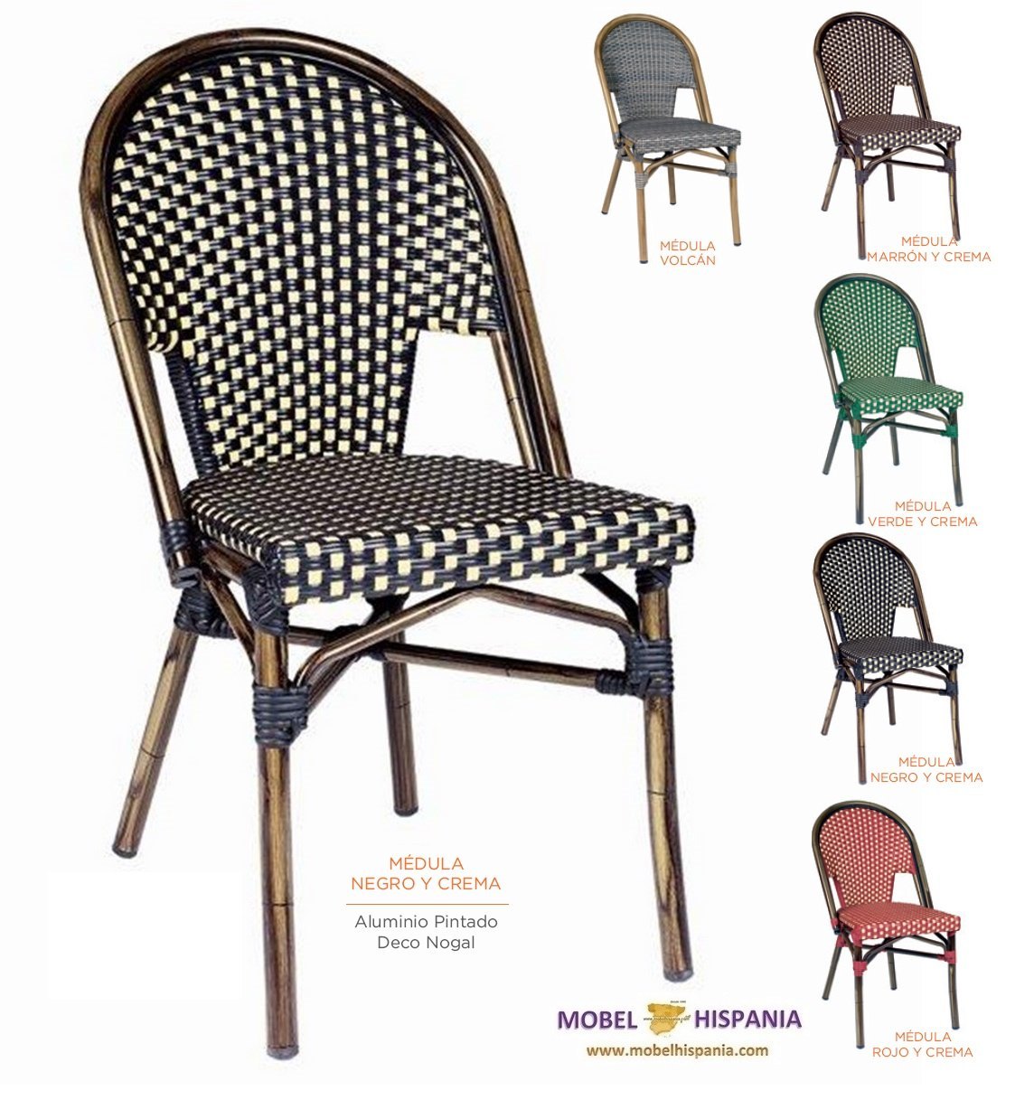 8029-silla-aluminio-bambu-medula-negro-crema 8029 silla aluminio bambu medula negro crema