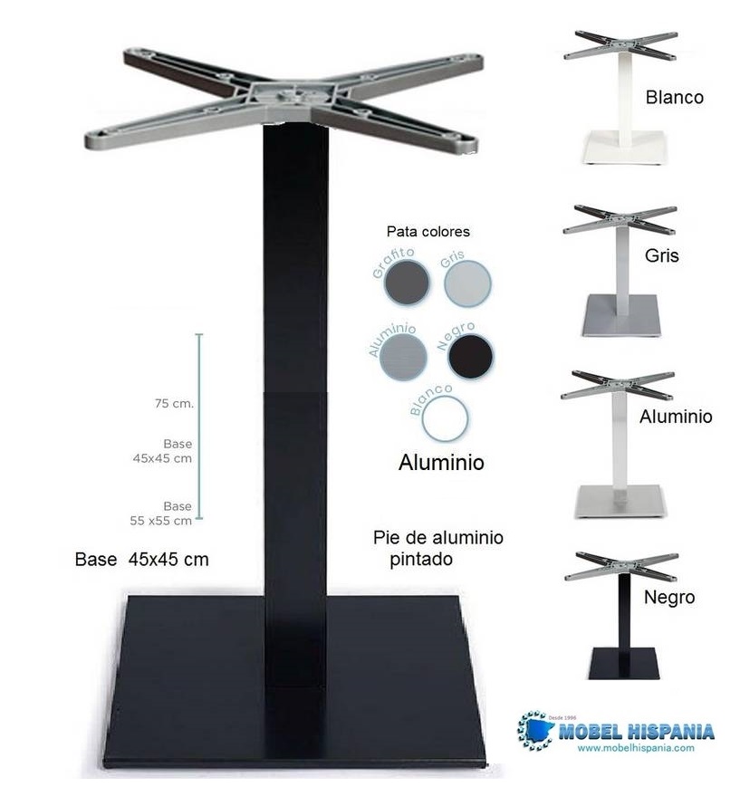 9866 pie aluminio negro