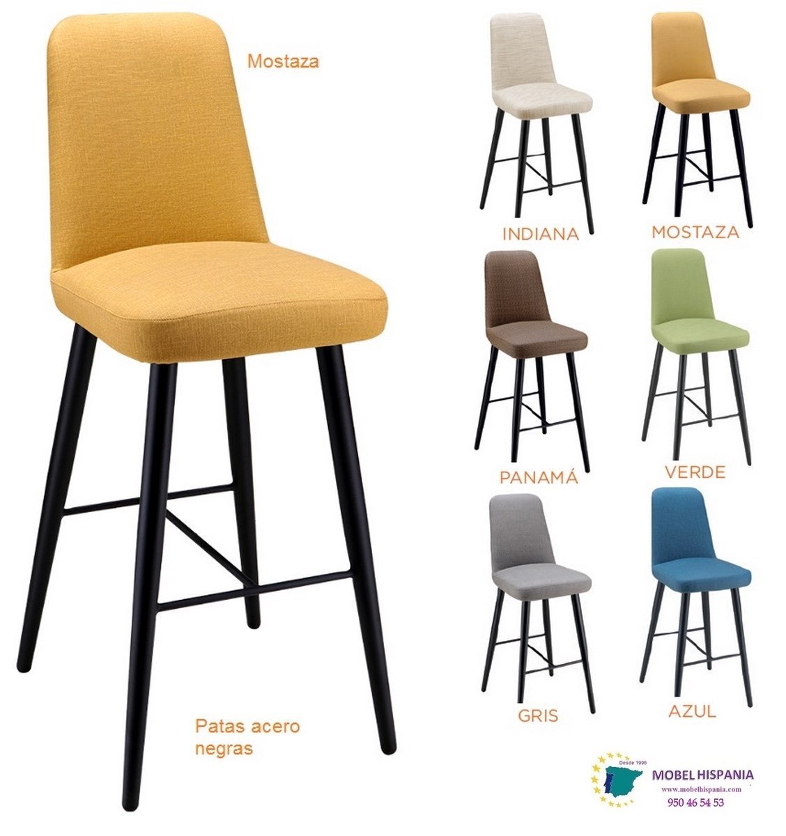 RB6630 Silla metalica negra mostaza 06