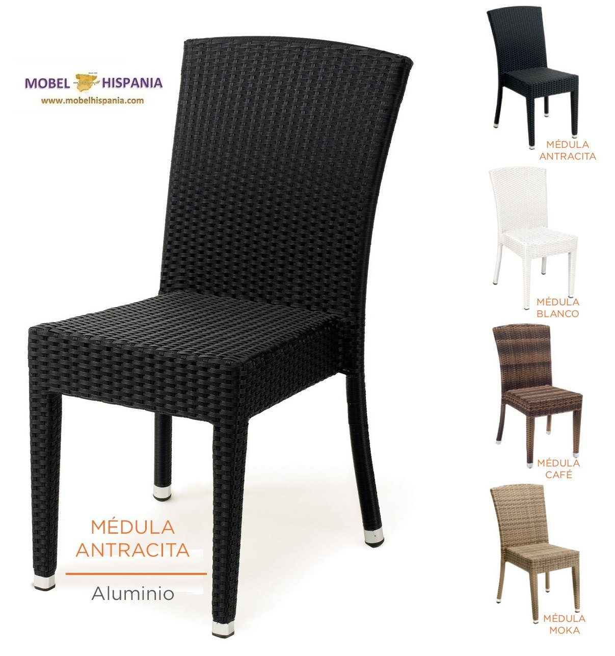 4503 Silla aluminio medula antracita