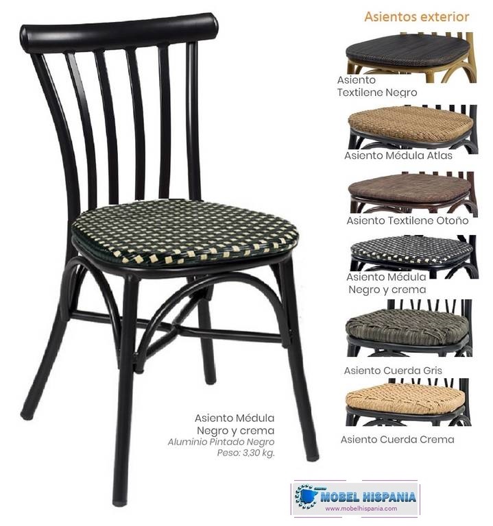 164 silla aluminio negro medula