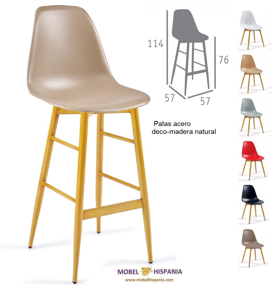 PICASSO sillon p4 deco madera natural carcasa roja 04 1