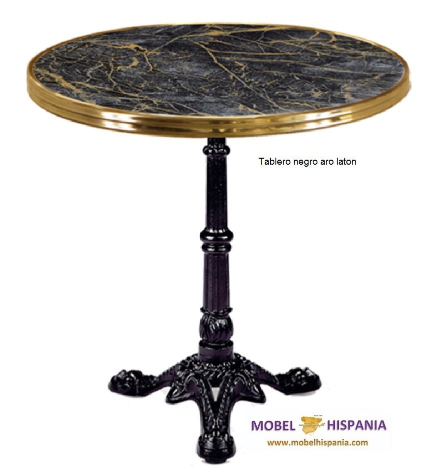 parisino mesa tablero aro laton negro