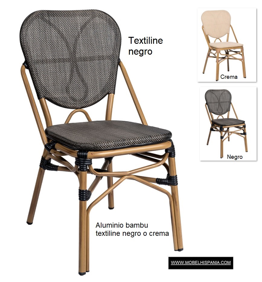 4194 Silla alu bambu textiline w 2
