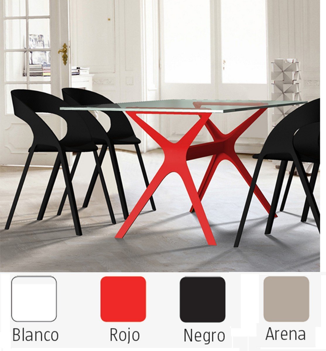 vela mesa diseno rectangular cristal rojo 02
