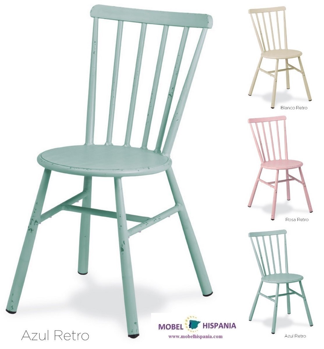1026 silla aluminio retro azul 2