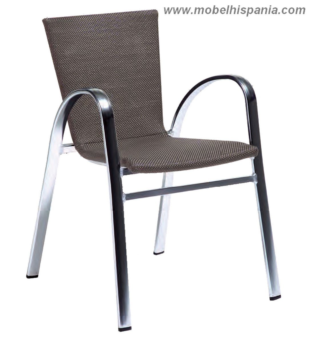 2655 sillon oval aluminio textiline marron mobel hispania