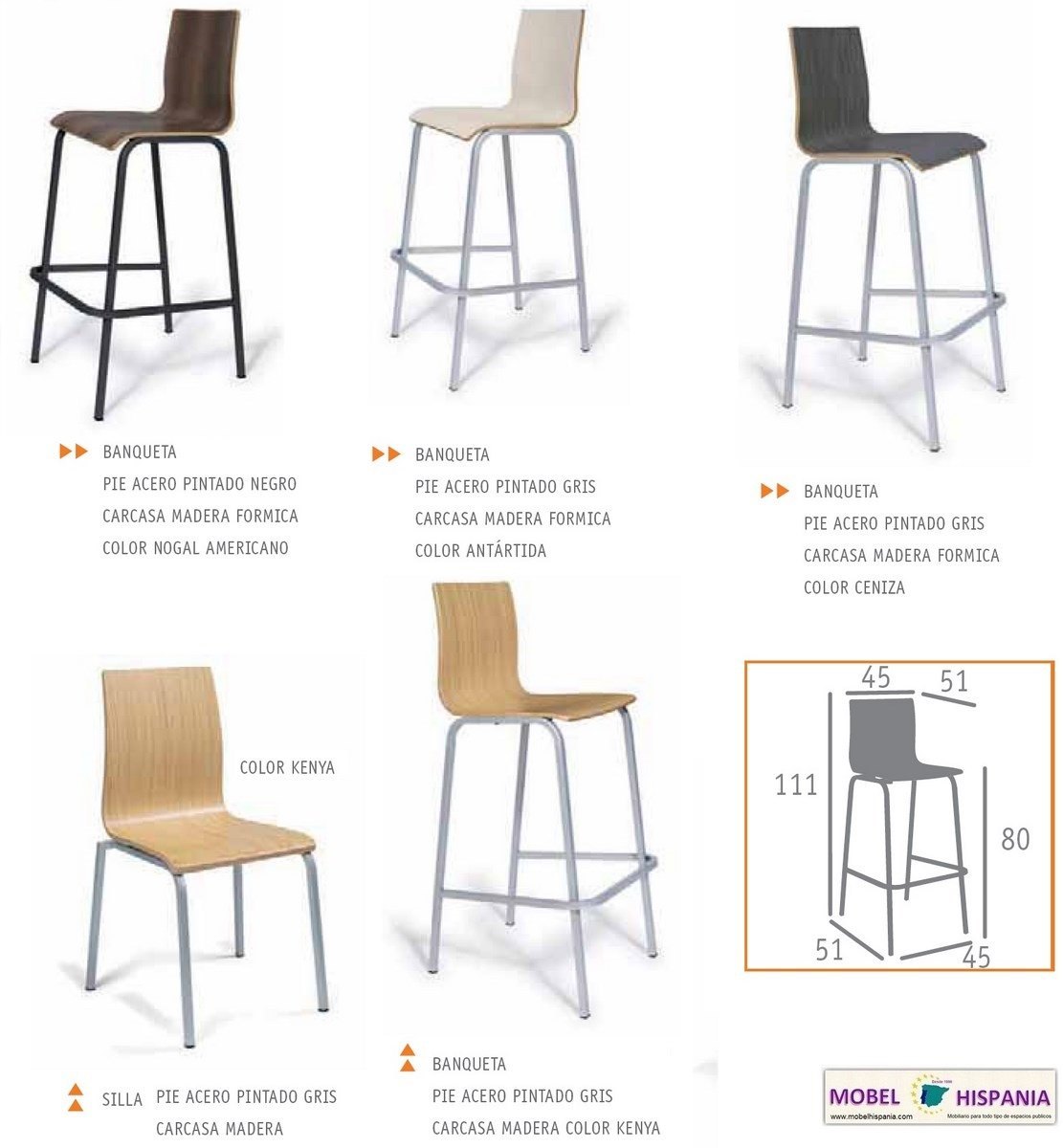 492 taburete metal negro nogal 13