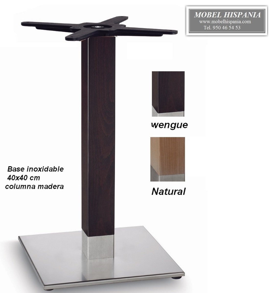 5150 base inoxidable columna madera mobel hispania
