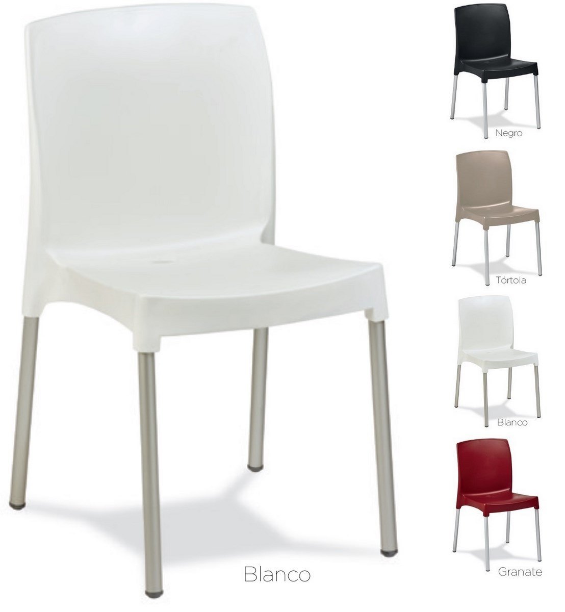 EVENTIS silla aluminio polipropileno Granate 02 5