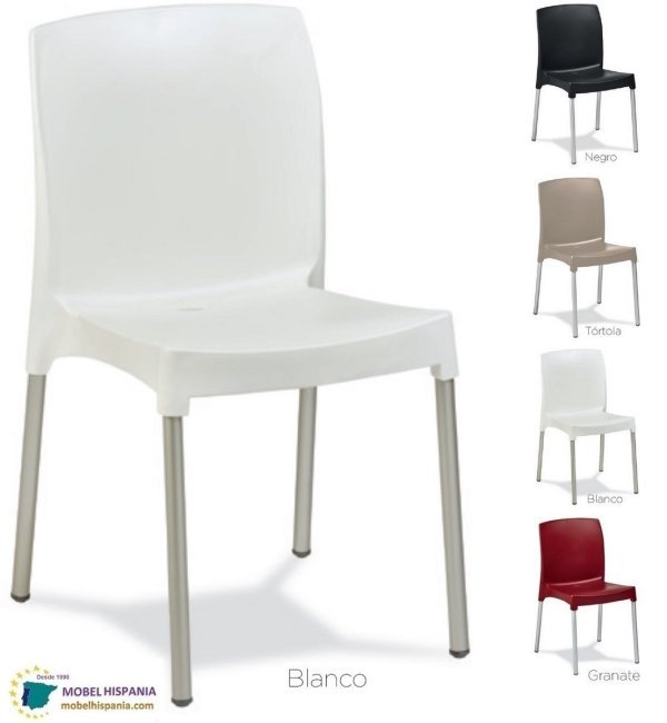 EVENTIS silla aluminio polipropileno blanca 5