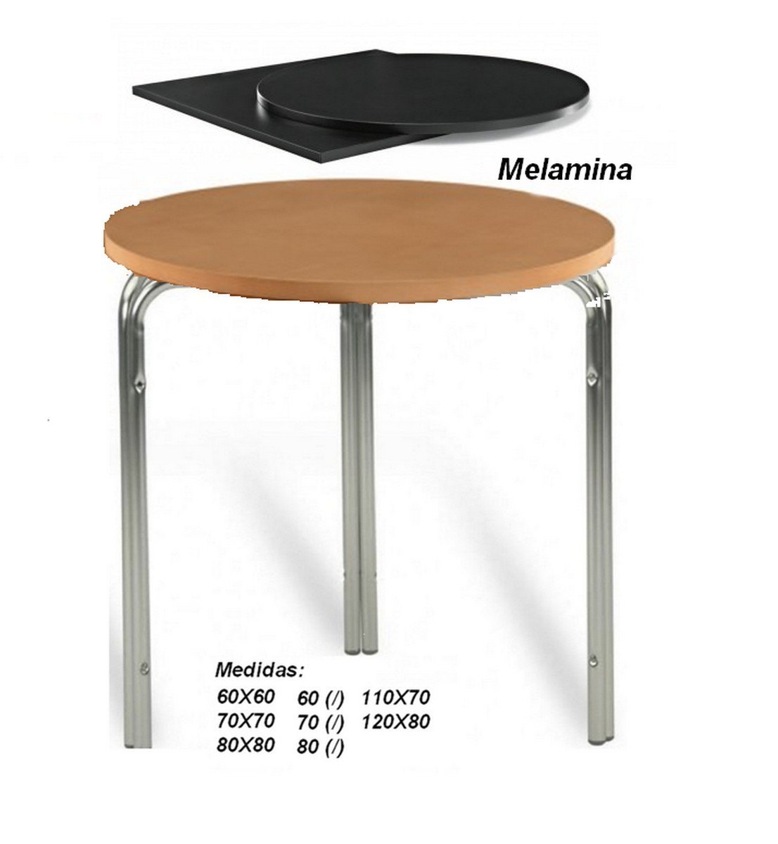 1554 mesa doble tubo aluminio melamina mobel hispania