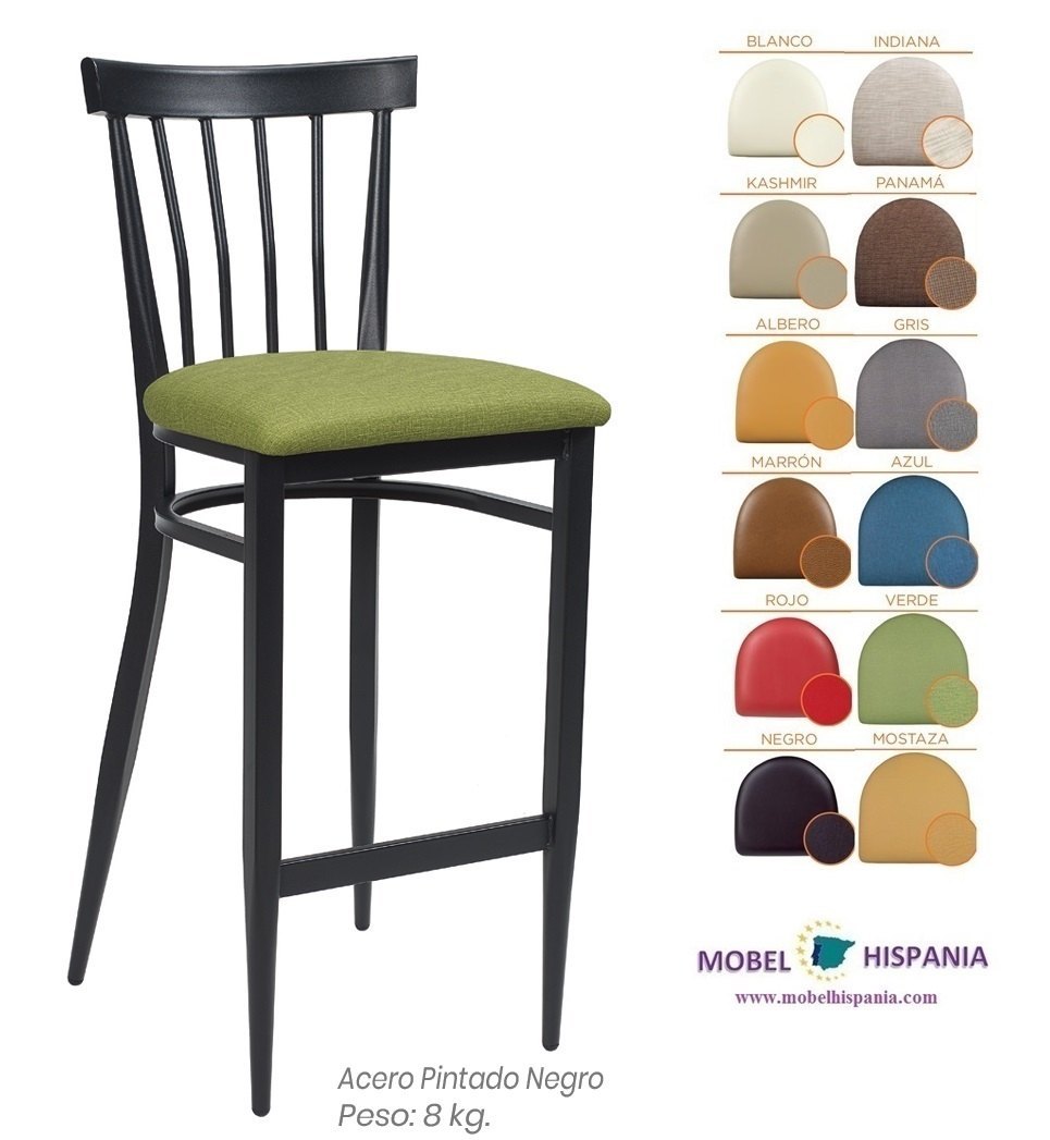 259 banqueta acero blanco asiento tapizado azul 03 1