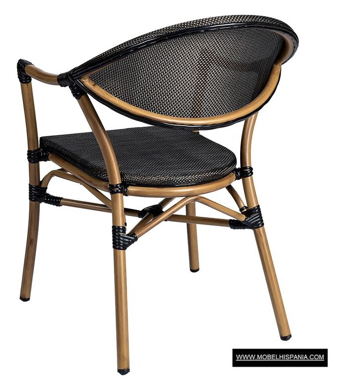 4191 Sillon aluminio bambu tex negro 01