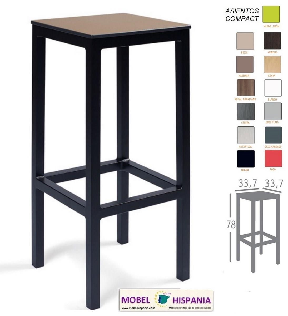 4571 acero negro asiento madera macizo 03