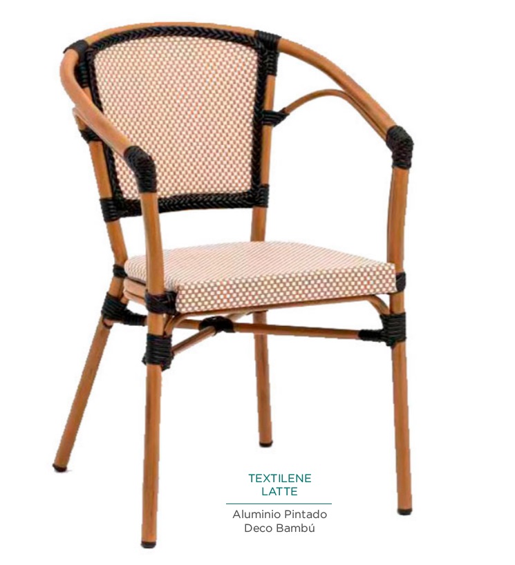 6969 sillon aluminio bambu textiline latte