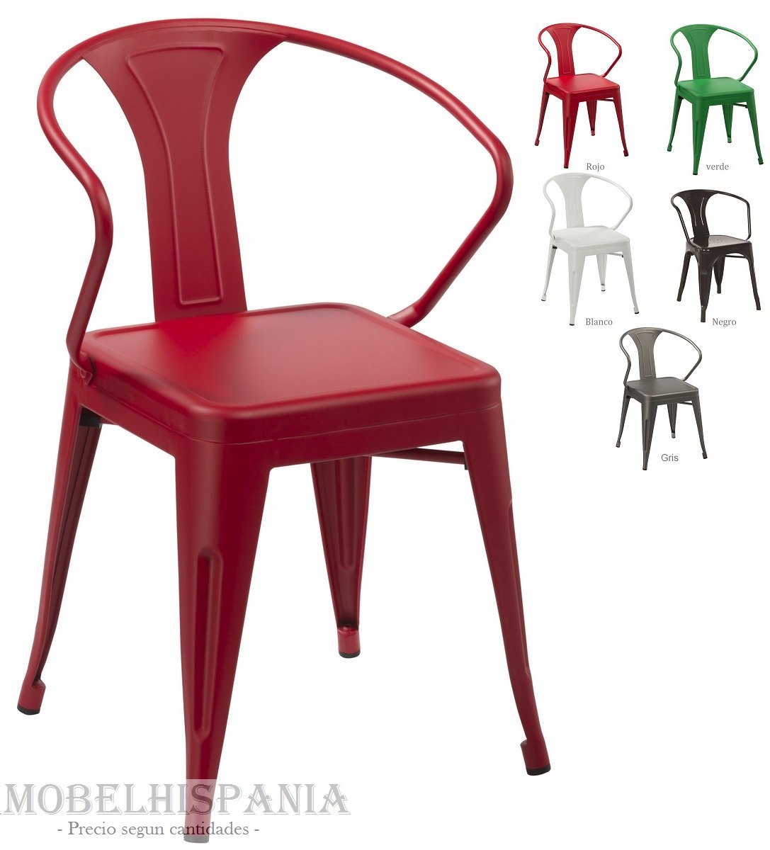 5816R silla industrial metalica roja 04