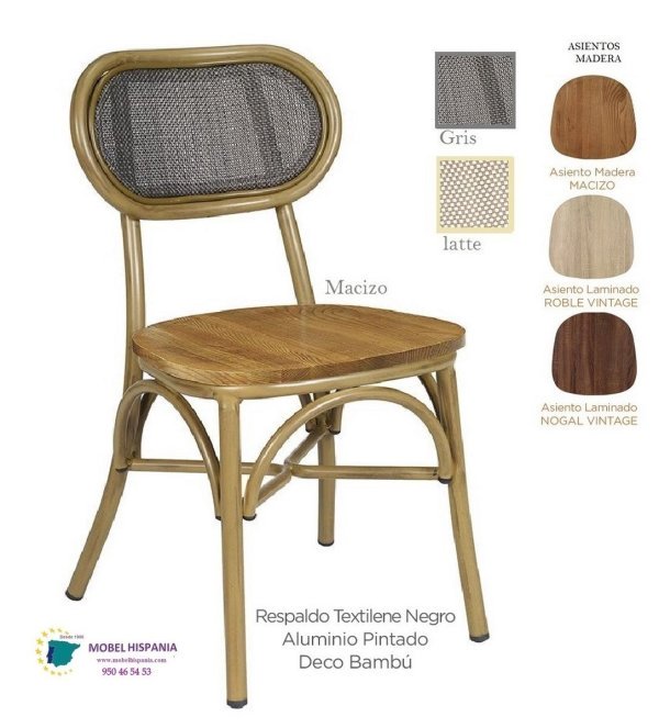 177 silla deco bambu respaldo negro asiento macizo 1