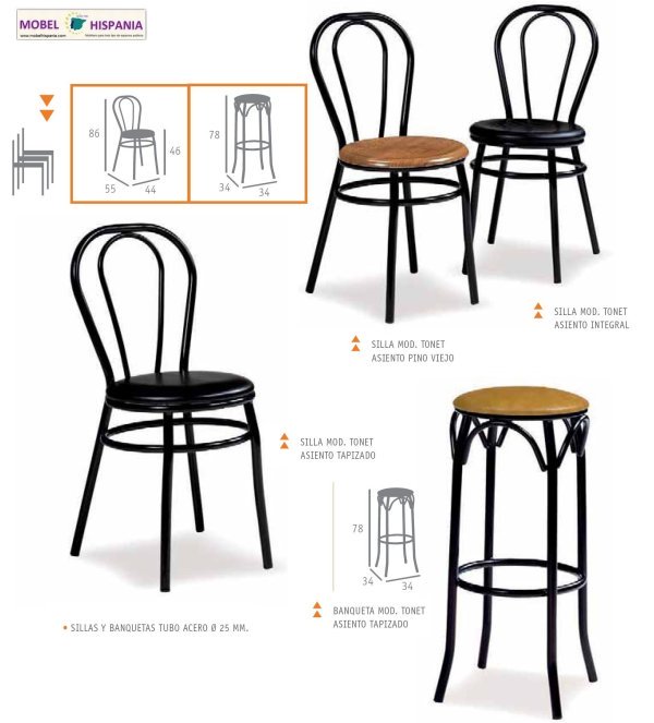 tonet taburete metalico tapizado 01