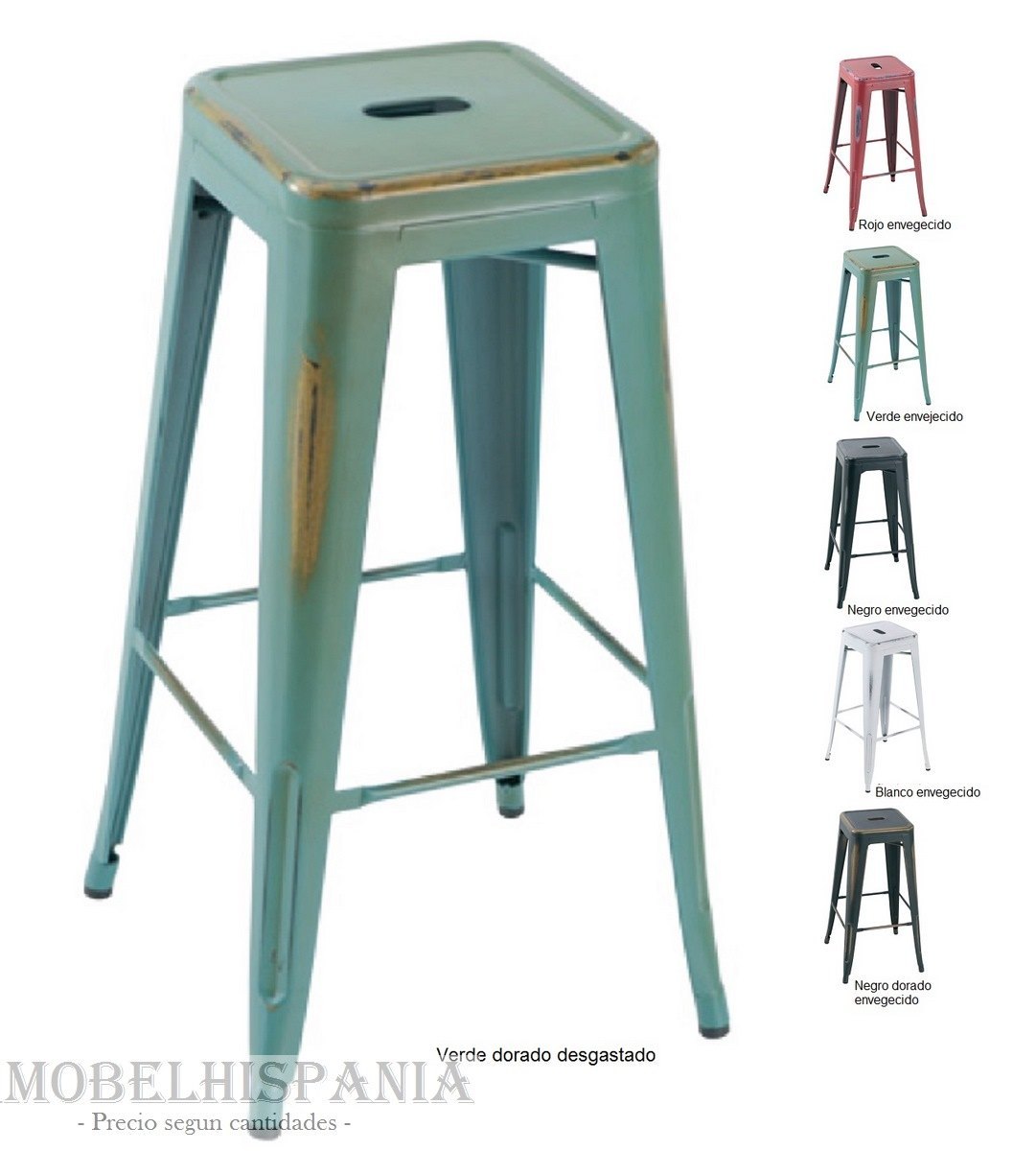 7046R Taburete desgastado blanco bambo 03